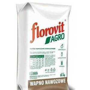 Florovit Agro Wapno Nawozowe Granulowane 25kg środek wapnujący typu G1b, wapień naturalny rozdrobniony o zawart. CaO 50%